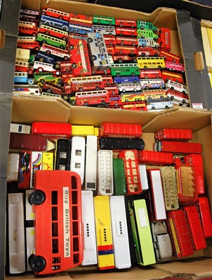 Lot 540 - Two boxes of mixed playworn diecast to include...