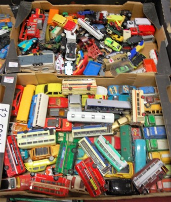 Lot 546 - Two boxes of playworn diecast to include...