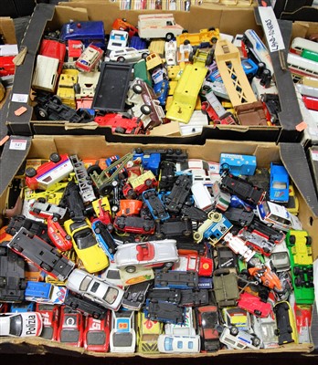Lot 547 - Two boxes of playworn diecast to include...
