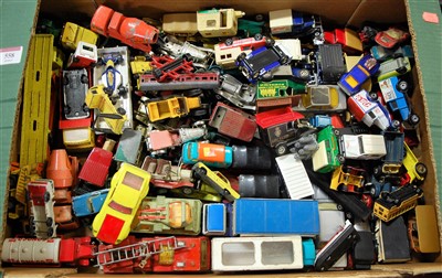 Lot 558 - A box of mixed playworn diecast to include...