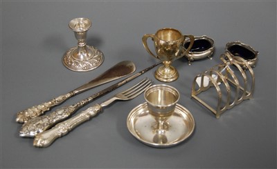 Lot 249 - A collection of miscellaneous silver items to...