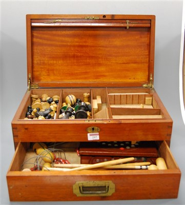 Lot 297 - An Edwardian mahogany cased games compendium...