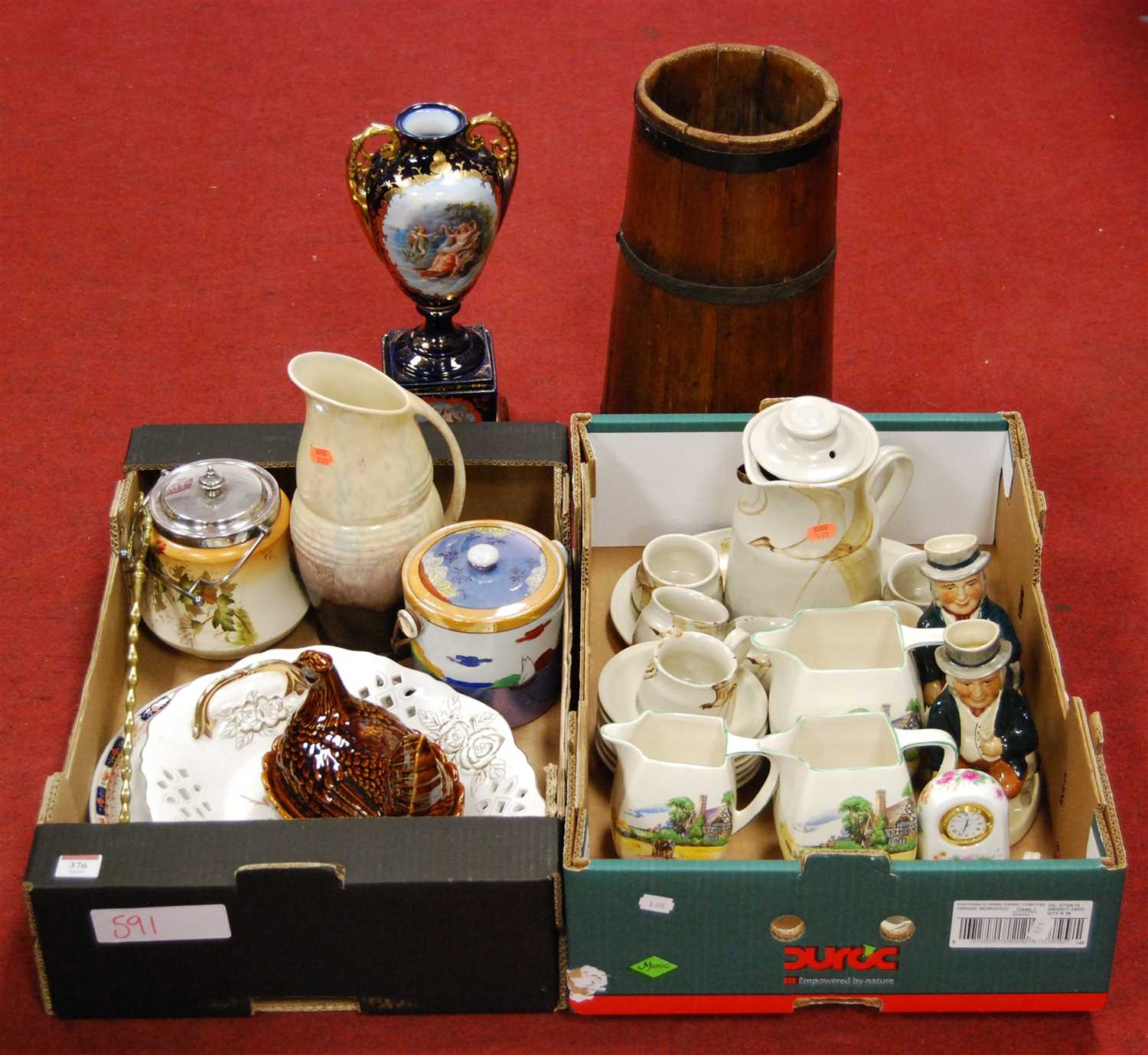 Lot 376 - Two boxes of miscellaneous items, to include...