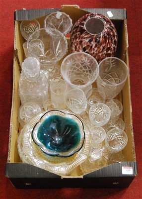 Lot 355 - Two boxes of miscellaneous glassware to...
