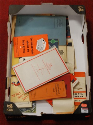 Lot 386 - A box of miscellaneous hand books and ephemera...