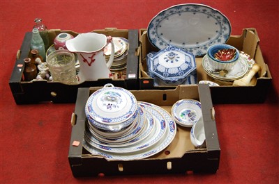 Lot 398 - Three boxes of miscellaneous china and...