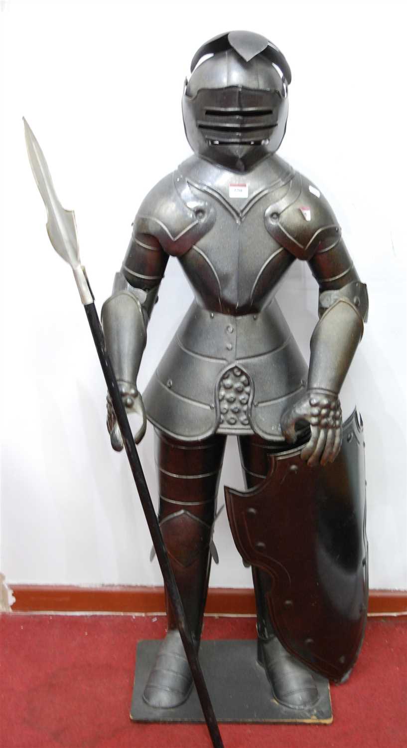 Lot 412 - A modern miniature suit of armour, approx 45"
