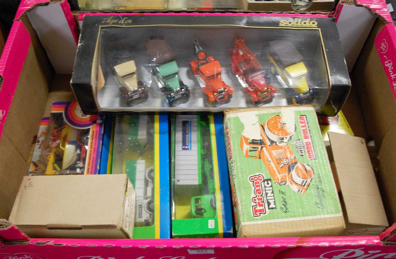 Lot 553 - A box of assorted childrens toys, to include a...