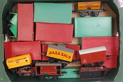Lot 549 - Nine post-war Hornby wagons all boxed: No. 50...