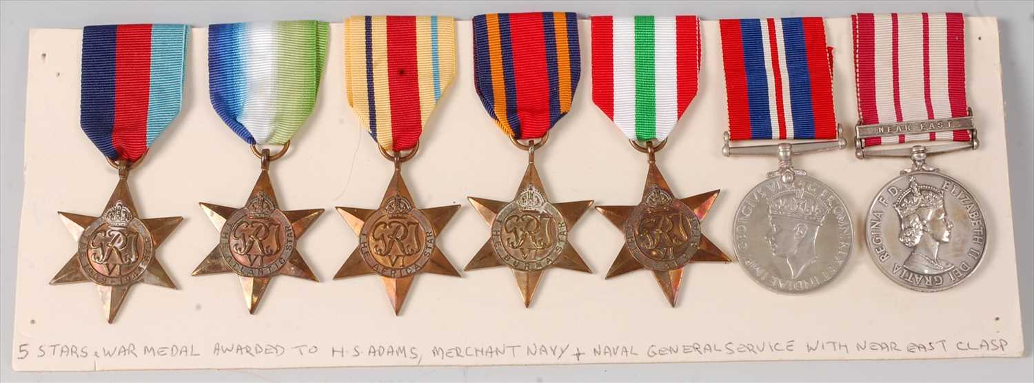 Lot 249 - A WW II group of six medals to include