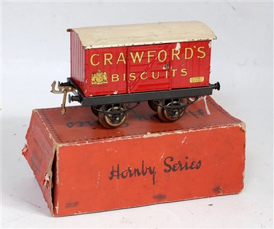 Lot 381 - Hornby 1924/25 Crawford's Biscuits van on OAG...