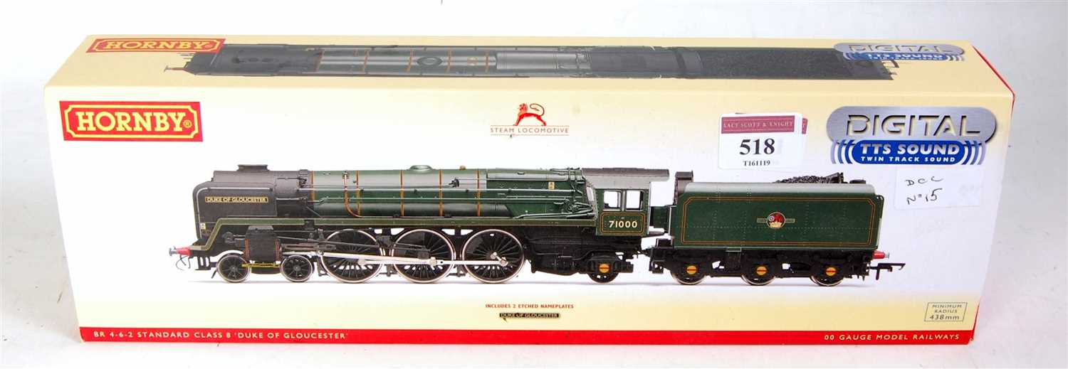 Lot 518 - A Hornby R3244 TTS BR lined green class 8...