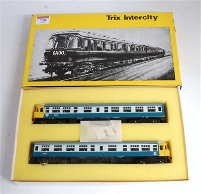 Lot 739 - A Trix BR blue/grey Trans Pennine 2 coach DMU...