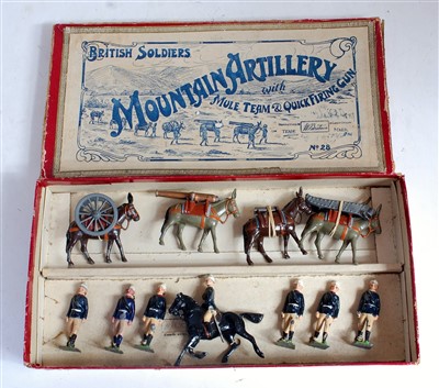 Lot 1206 - A Britains No. 28 mountain artillery with mule...