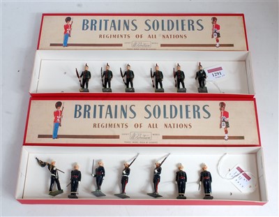 Lot 1291 - Two replica Britains boxes containing a...