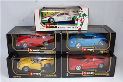 Lot 2520 - Ten boxed Bburago 1/18 scale diecasts, all...