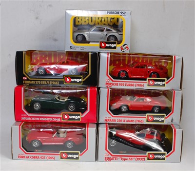 Lot 2523 - Seven various boxed Bburago 1/24 scale High...