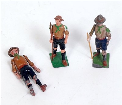 Lot 1326 - Three various loose Britains boy scout figures...