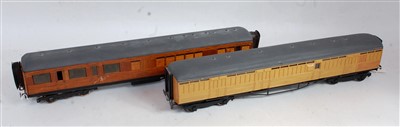 Lot 495 - Two full length bogie coaches; "Gresley style"...