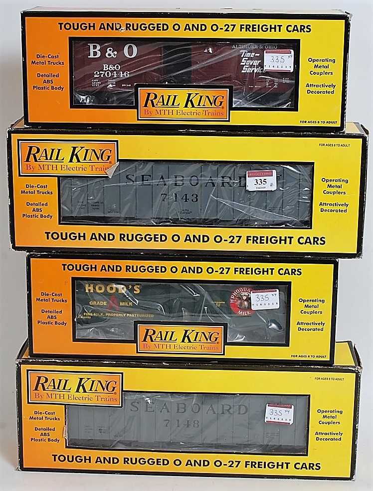 Lot 335 - Four MTH Rail King freight cars: 2x Seaboard...