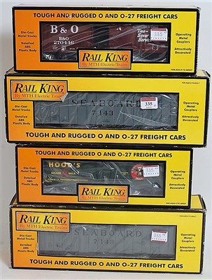Lot 335 - Four MTH Rail King freight cars: 2x Seaboard...
