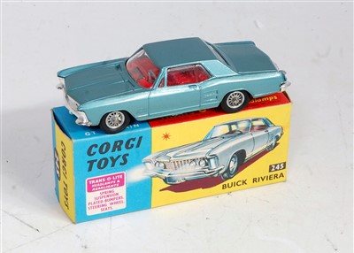 Lot 1638 - A Corgi Toys No. 245 Buick Riviera comprising...