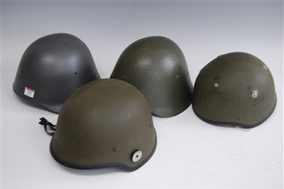 Lot 201 - Two Danish M23/41 steel military helmets, each...