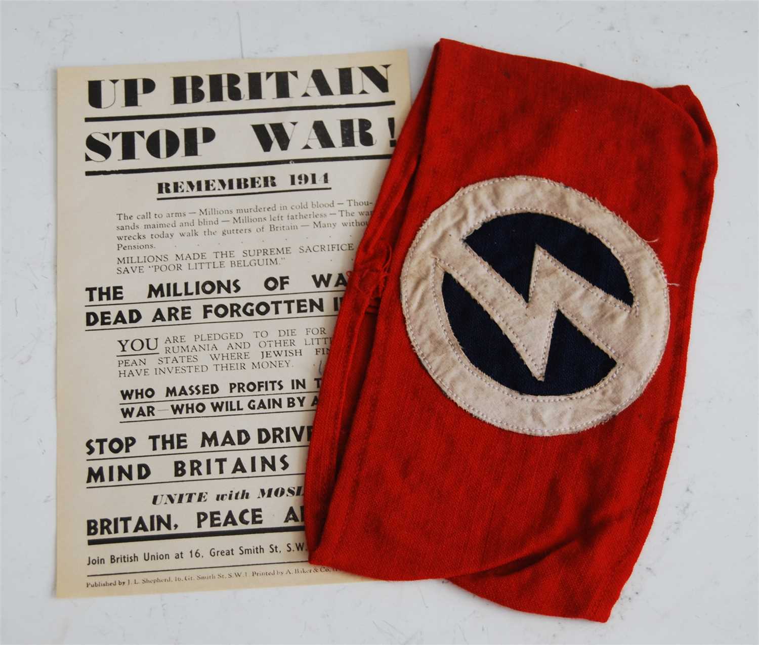 Lot 211 - A British Union of Fascists Blackshirts party...