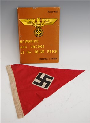 Lot 212 - A German NSDAP party pennant; together with a...