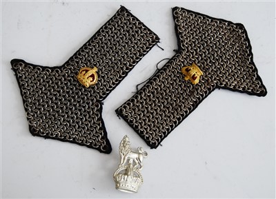 Lot 230 - A pair of chainmail epaulettes; together with...