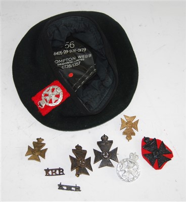 Lot 233 - A military beret, bearing label for Compton...