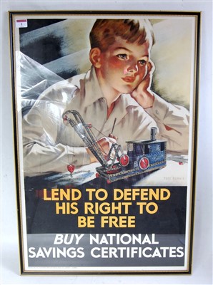 Lot 4 - An original war time National Savings poster...