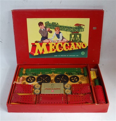 Lot 3161 - An original Meccano Outfit No. 7 1950s red &...