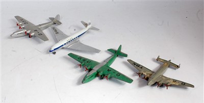 Lot 1948 - Four various loose Dinky Toys aircraft to...