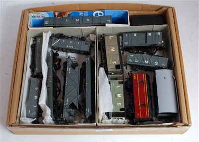 Lot 619 - 13 LMS wagons and one GW goods brake van, all...