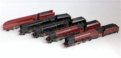 Lot 852 - 5 express engines and tenders, 3x LMS maroon...