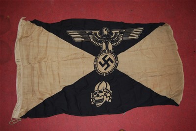 Lot 269 - A German SS flag, printed with the Nazi eagle...
