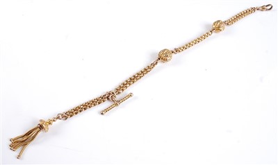 Lot 2590 - A 9ct gold double belcher link watch chain,...