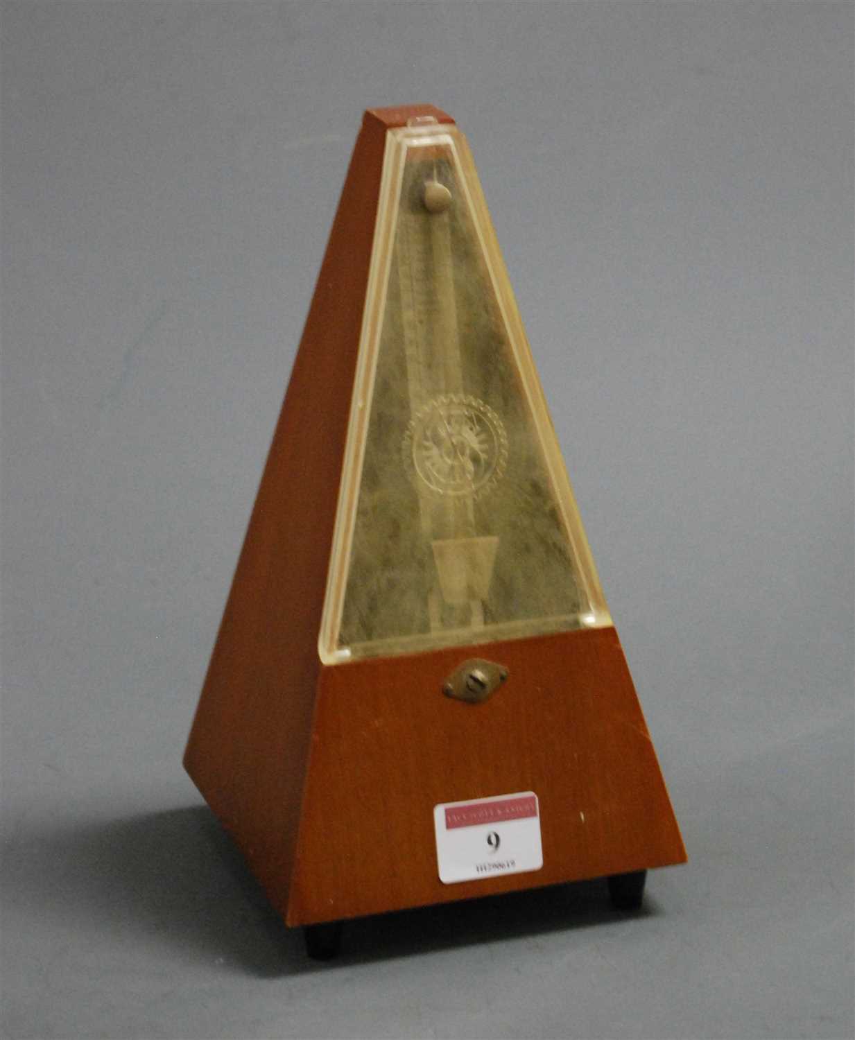 Lot 9 - A 1960s French walnut metronome