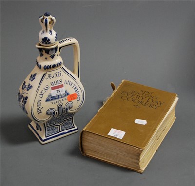 Lot 28 - A Dutch delft blue and white decanter and...