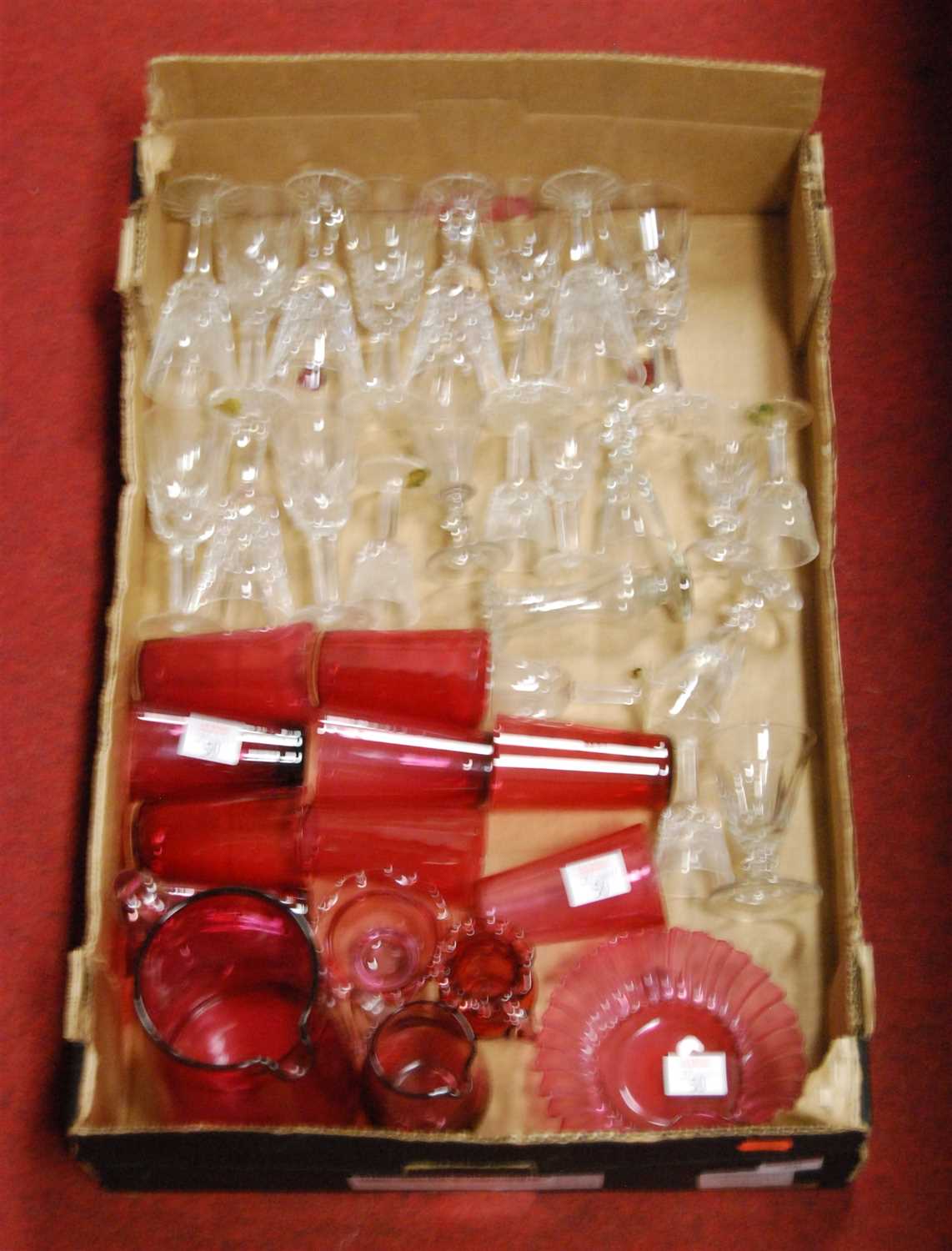 Lot 50 - A box of miscellaneous glassware to include...