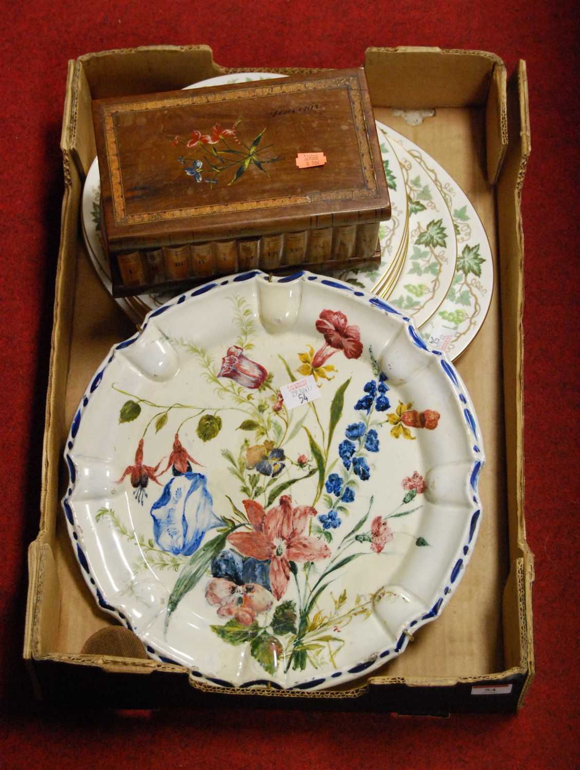 Lot 54 - A box of miscellaneous items to include walnut...