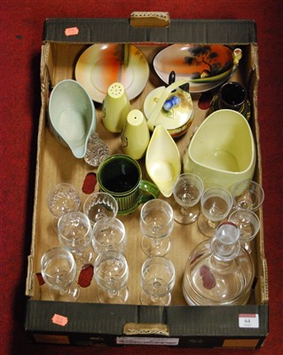 Lot 64 - A box of miscellaneous china and glassware, to...