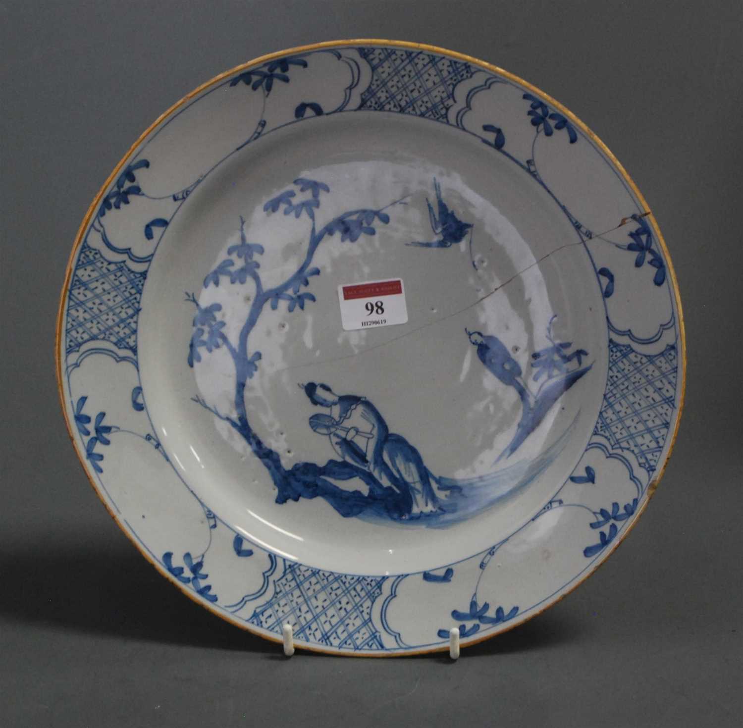 Lot 98 - An 18th century Liverpool delft blue and white...