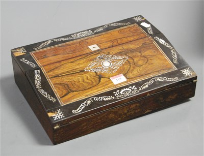 Lot 115 - A Victorian rosewood ebonised and mother of...