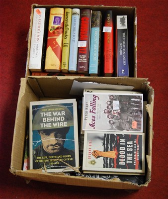 Lot 121 - Two boxes of assorted military history related...