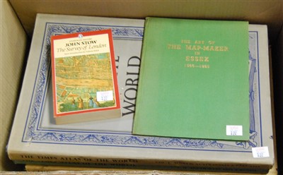 Lot 122 - A box of books, to include The Times Atlas of...
