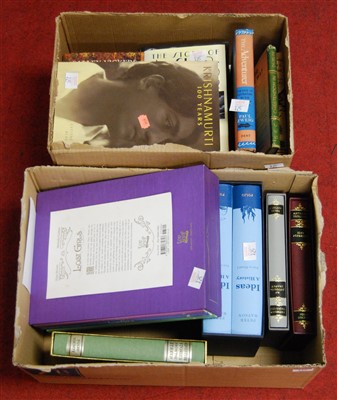 Lot 125 - Two boxes of miscellaneous Folio Society books,...