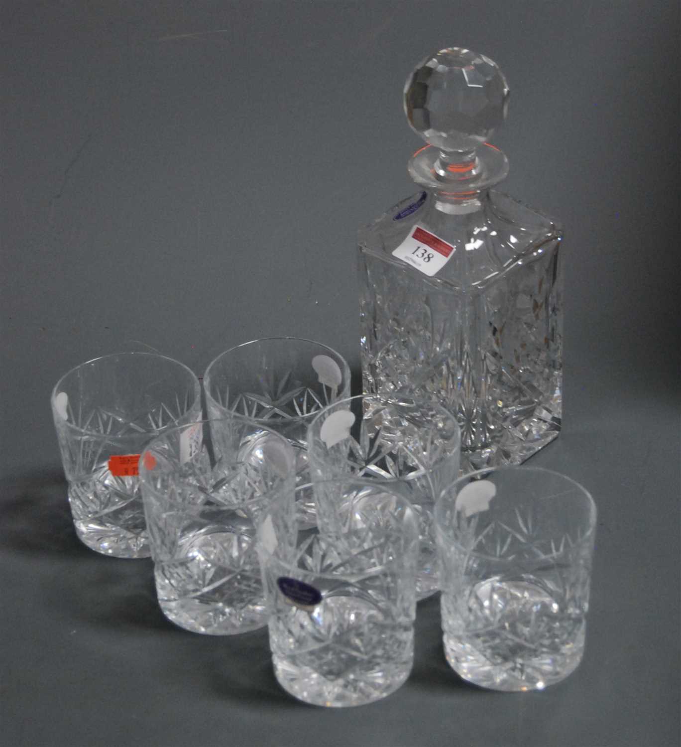 Lot 138 - A Royal Doulton crystal decanter and stopper;...
