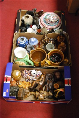 Lot 156 - Three boxes of miscellaneous items, to include...